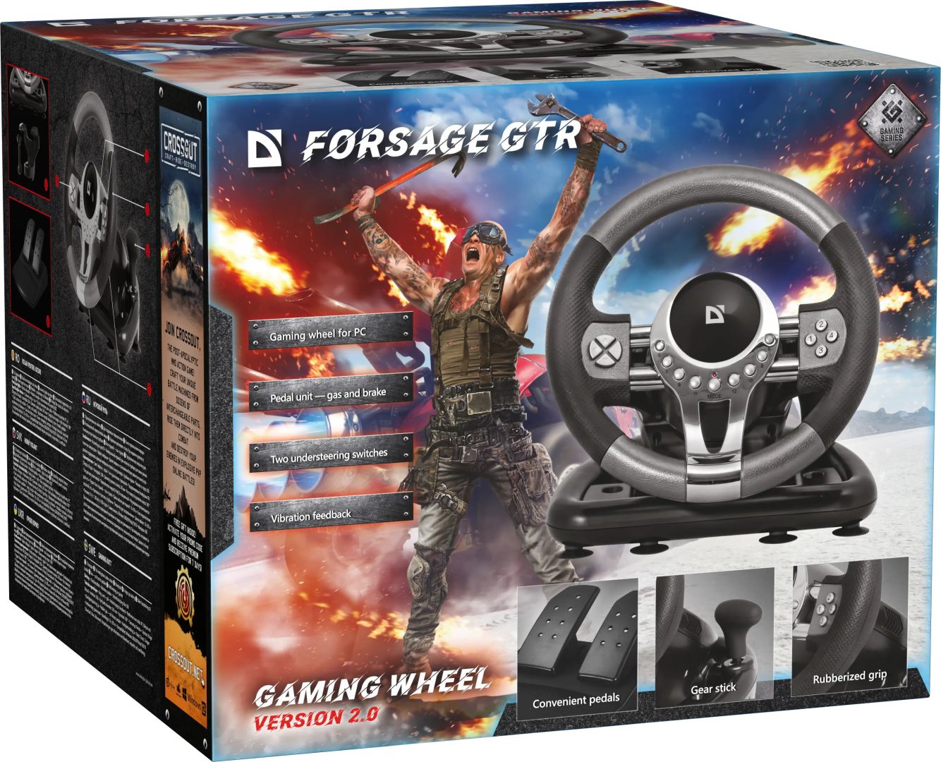 Defender Forsage GTR USB Kormány Black/Silver