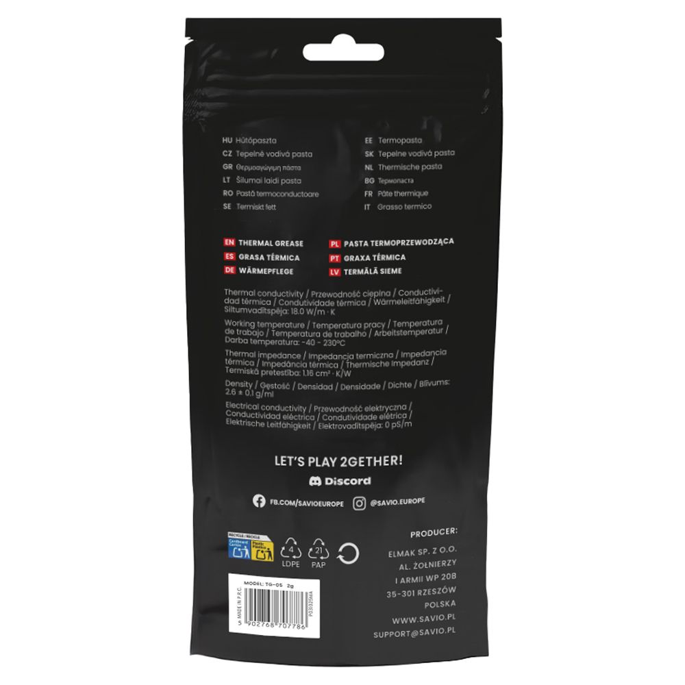 Savio TG-05 Hővezető Paszta 2g