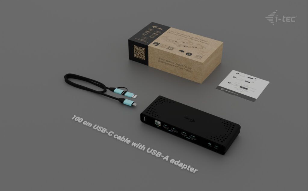 I-TEC Universal Dual 4K Display Docking Station + Power Delivery 85W