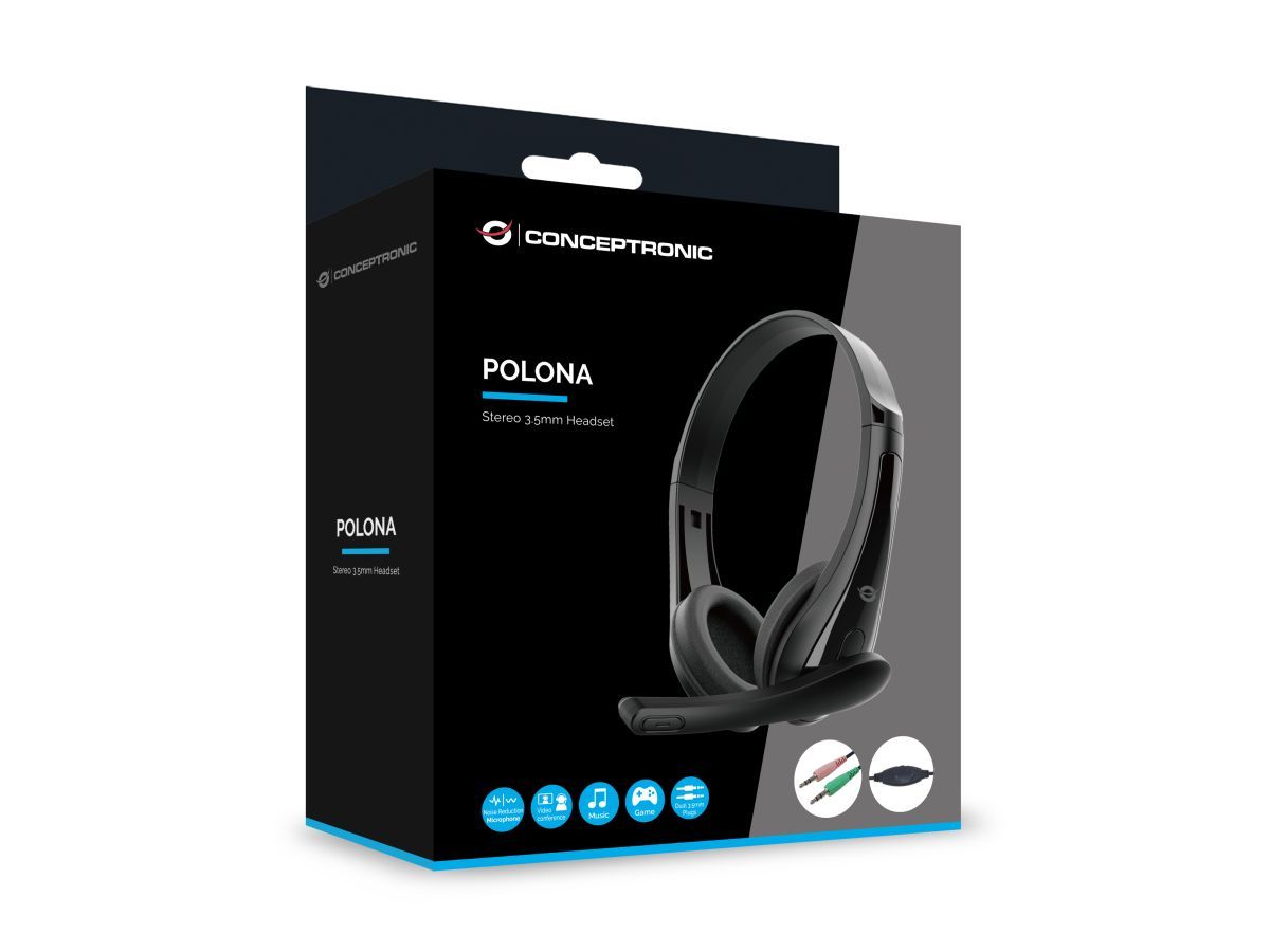 Conceptronic  POLONA06B3T Headset Black