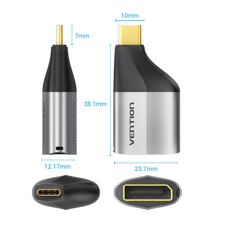 Vention USB-C to Displayport Adapter Silver/Black