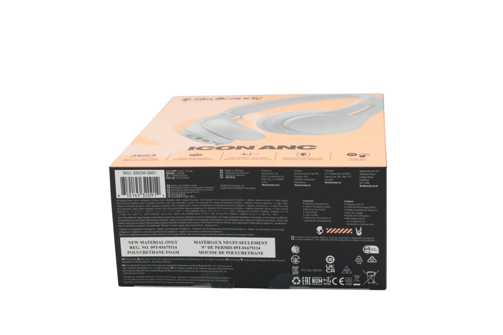 Skullcandy Icon ANC Bluetooth Headset Bone/Orange