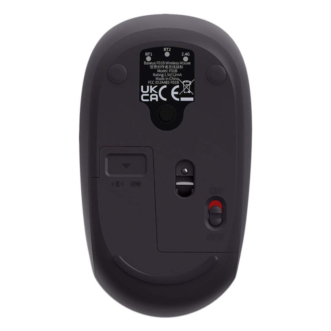 Baseus F01B Tri-Mode Wireless Bluetooth Mouse Grey