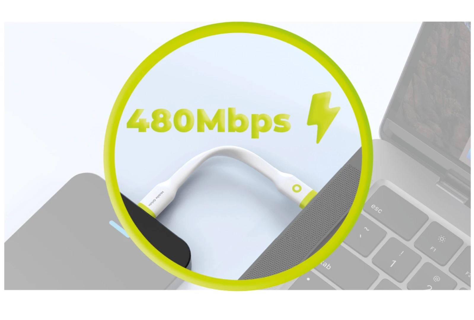 Mobile Origin Compact Cable USB-C to USB-C 10cm White