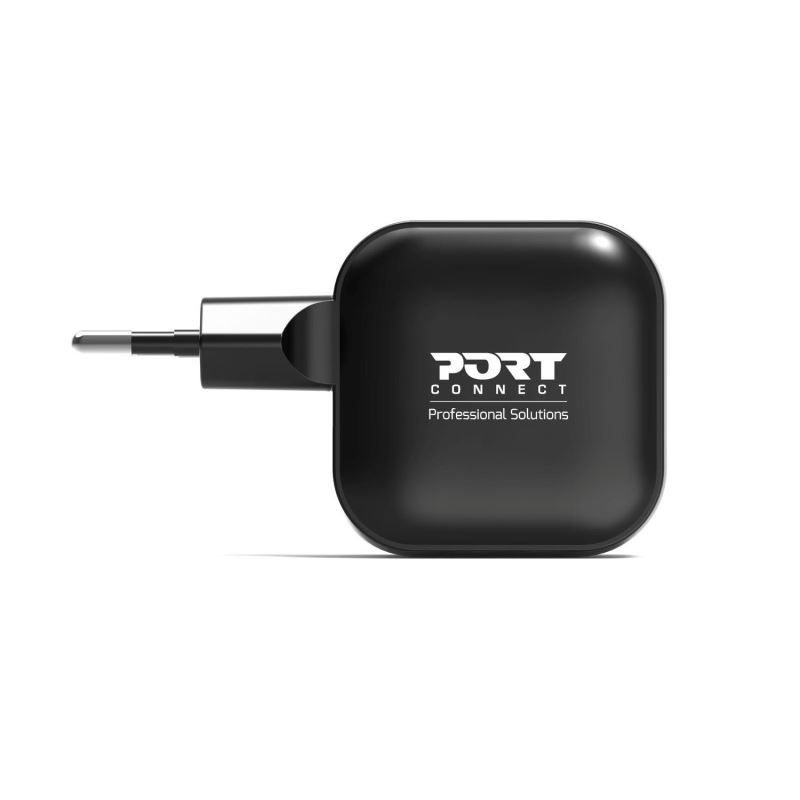 Port Designs GaN2 PD 35W Wall Charger with 2M USB-C cable Black
