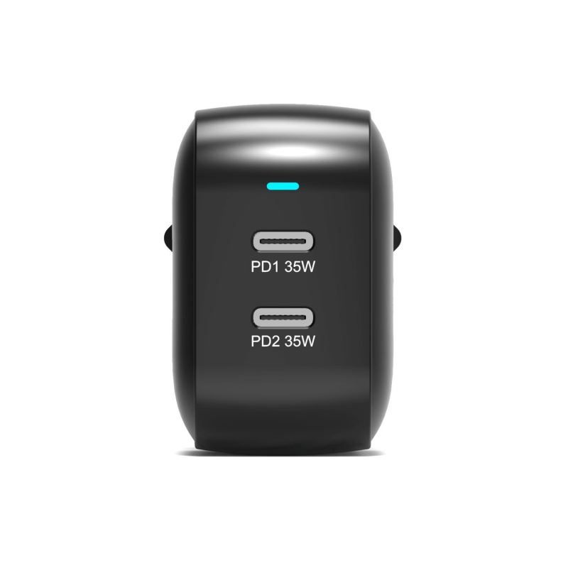 Port Designs GaN2 PD 35W Wall Charger with 2M USB-C cable Black