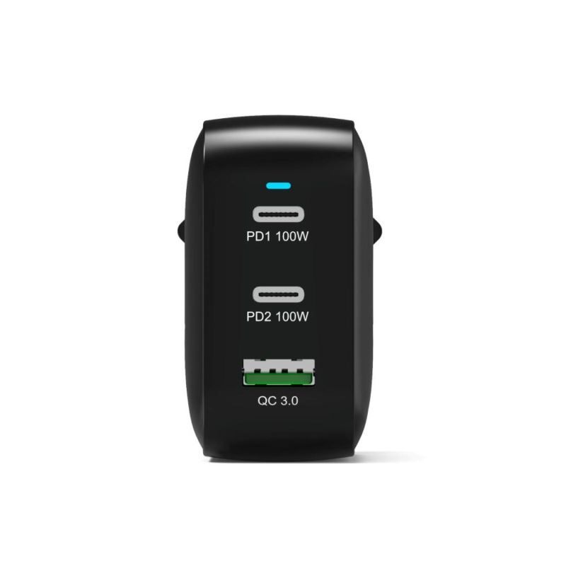 Port Designs GaN2 PD 100W Wall Charger with 2M USB-C cable Black