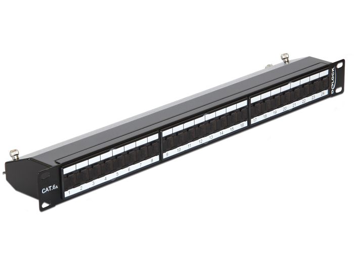 DeLock 19″ Patch Panel 24 Port Cat.6A Black