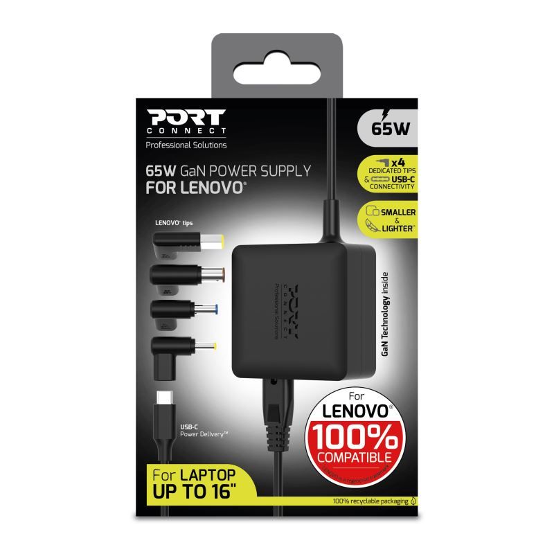 Port Designs 904065LEEU 5-20V / 3,25A 65W Lenovo hálózati notebook töltő