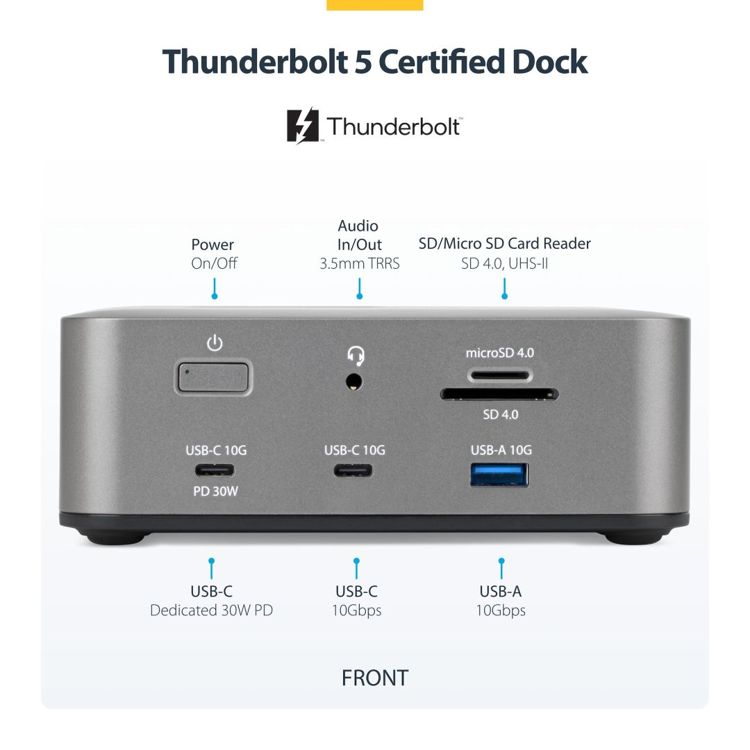 Startech Thunderbolt 5 Universal Docking Station Space Gray
