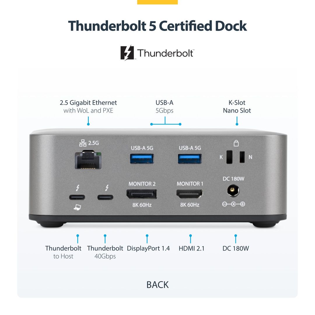 Startech Thunderbolt 5 Universal Docking Station Space Gray