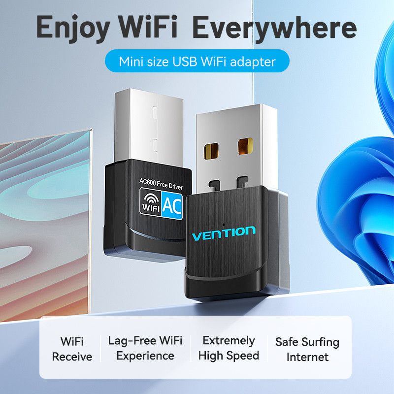 Vention KDSB0 Wi-Fi Dual Band Adapter Black