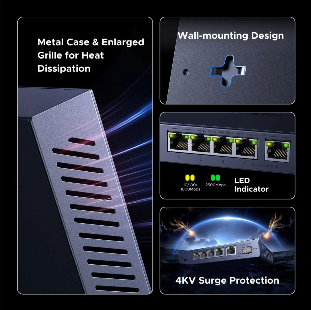 UGREEN 6-Port 2.5 Gigabit Ethernet Switch