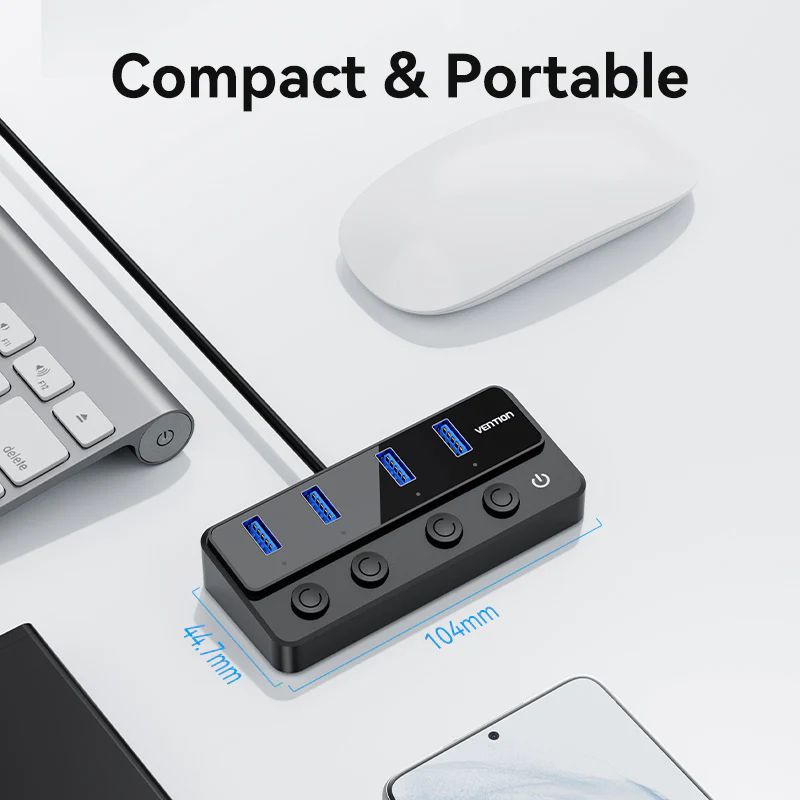 Vention CHWBF 4-portos USB3.0 HUB Black