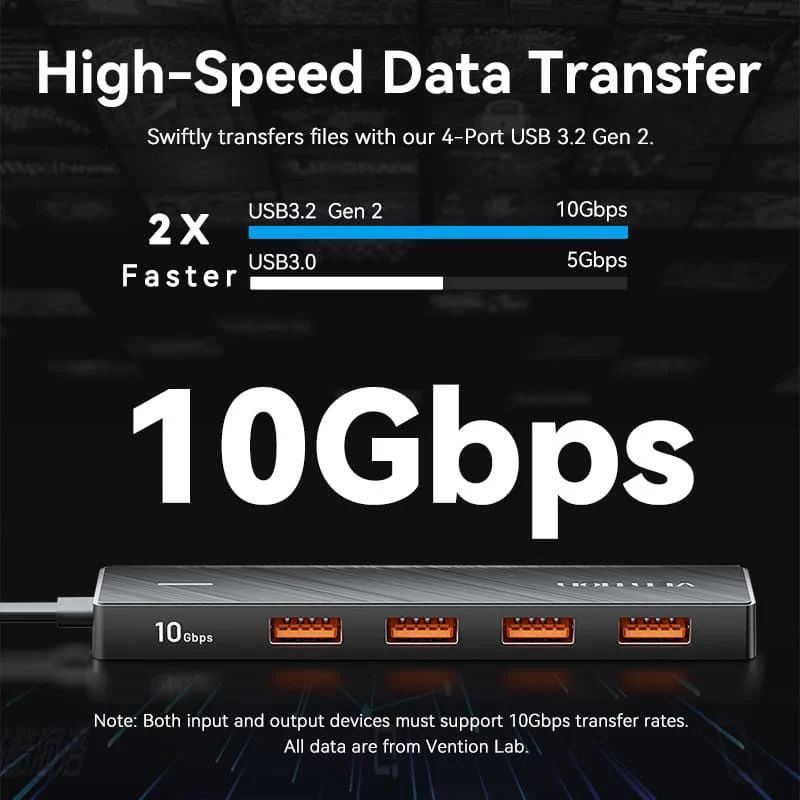 Vention 5-portos USB3.2 HUB Black