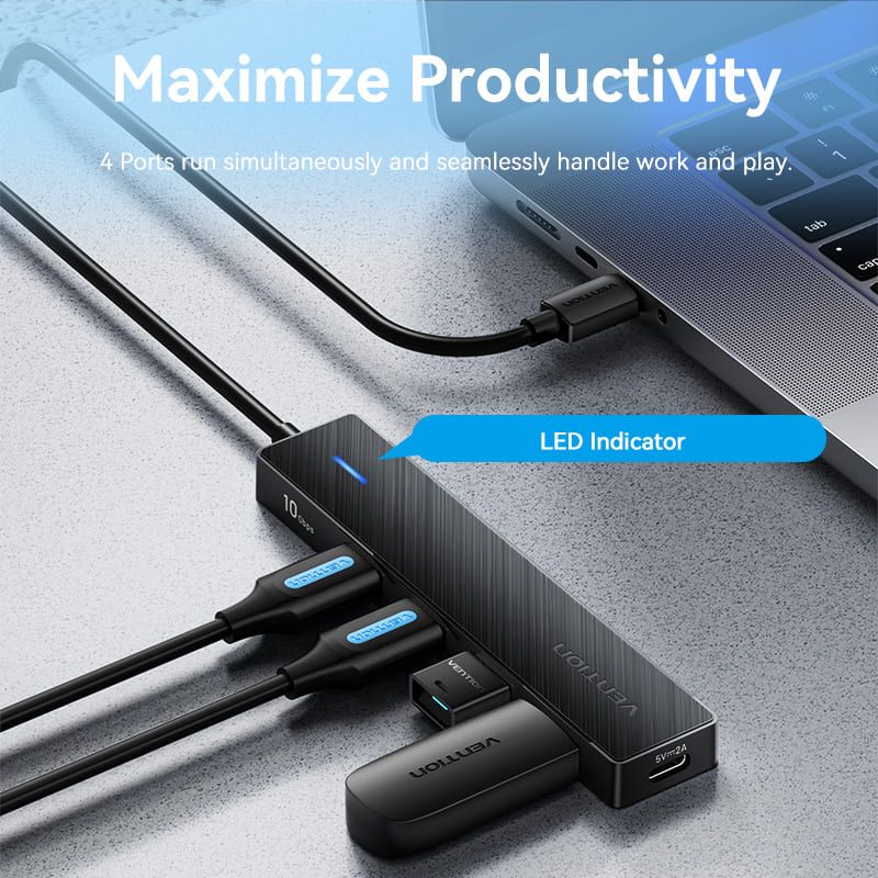 Vention 5-portos USB3.2 HUB Black