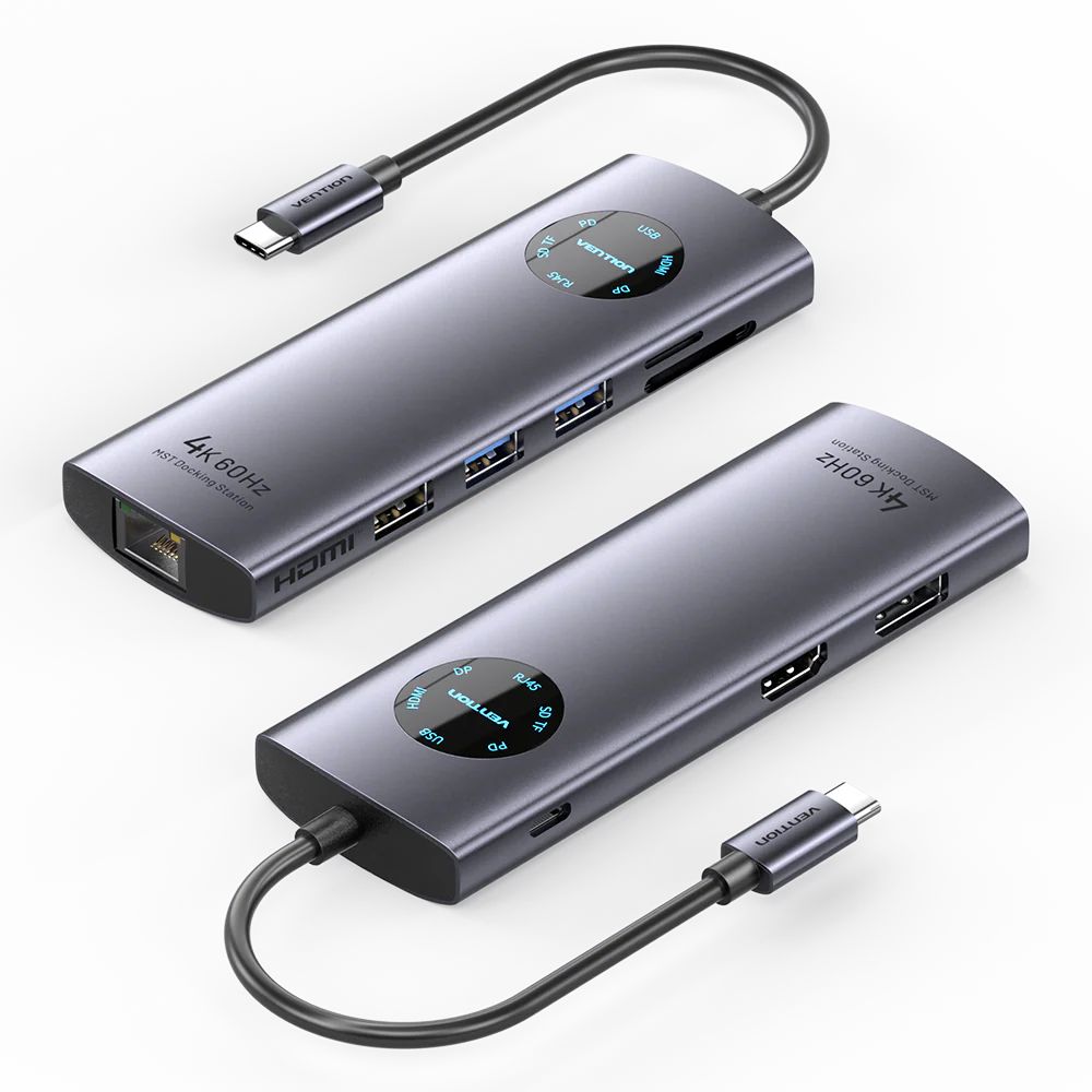 Vention 9-in-1 USB-C MST Docking Station Grey