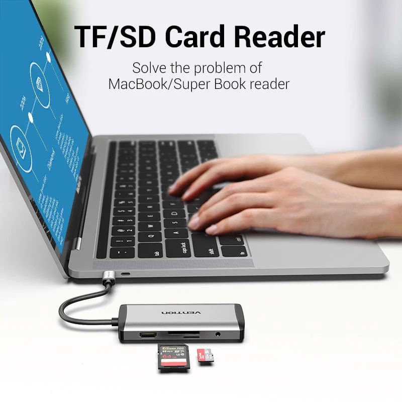 Vention 9-in-1 USB-C Docking Station Grey