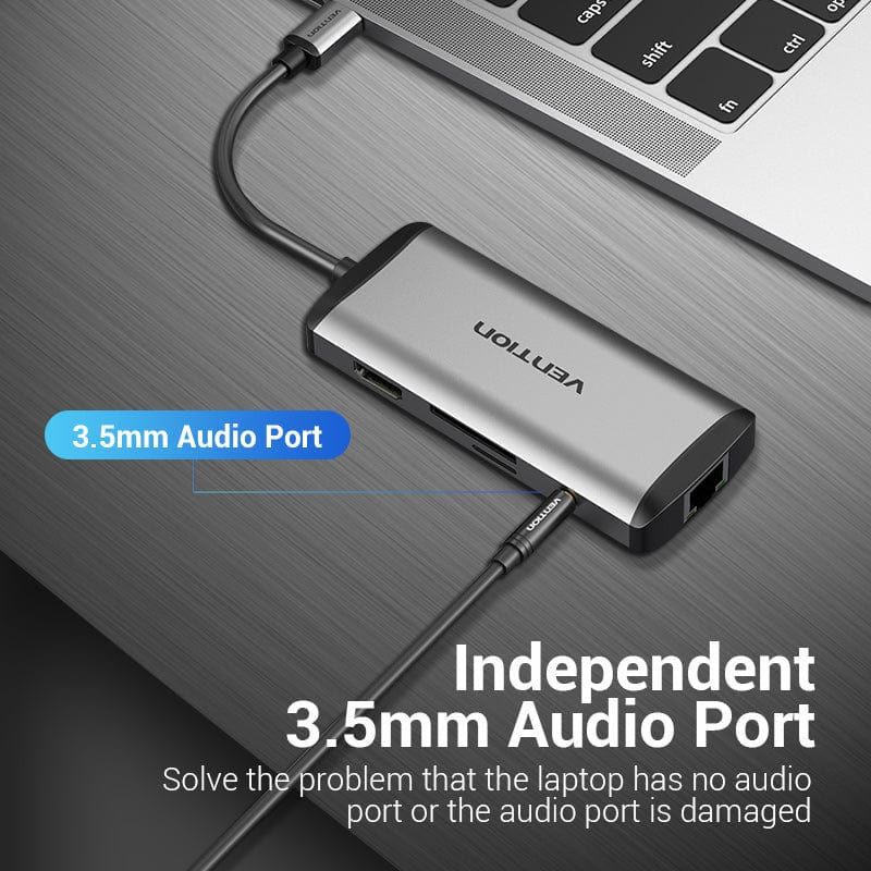 Vention 9-in-1 USB-C Docking Station Grey