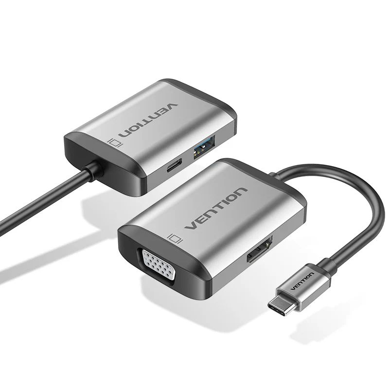 Vention  4-in-1 USB-C Docking Station Grey