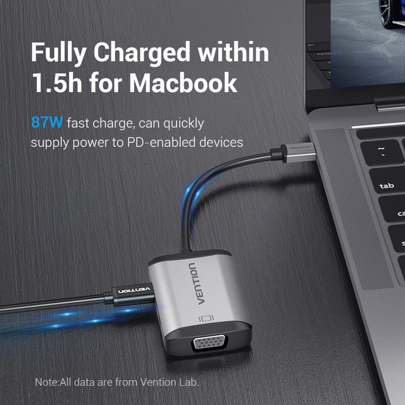 Vention  4-in-1 USB-C Docking Station Grey