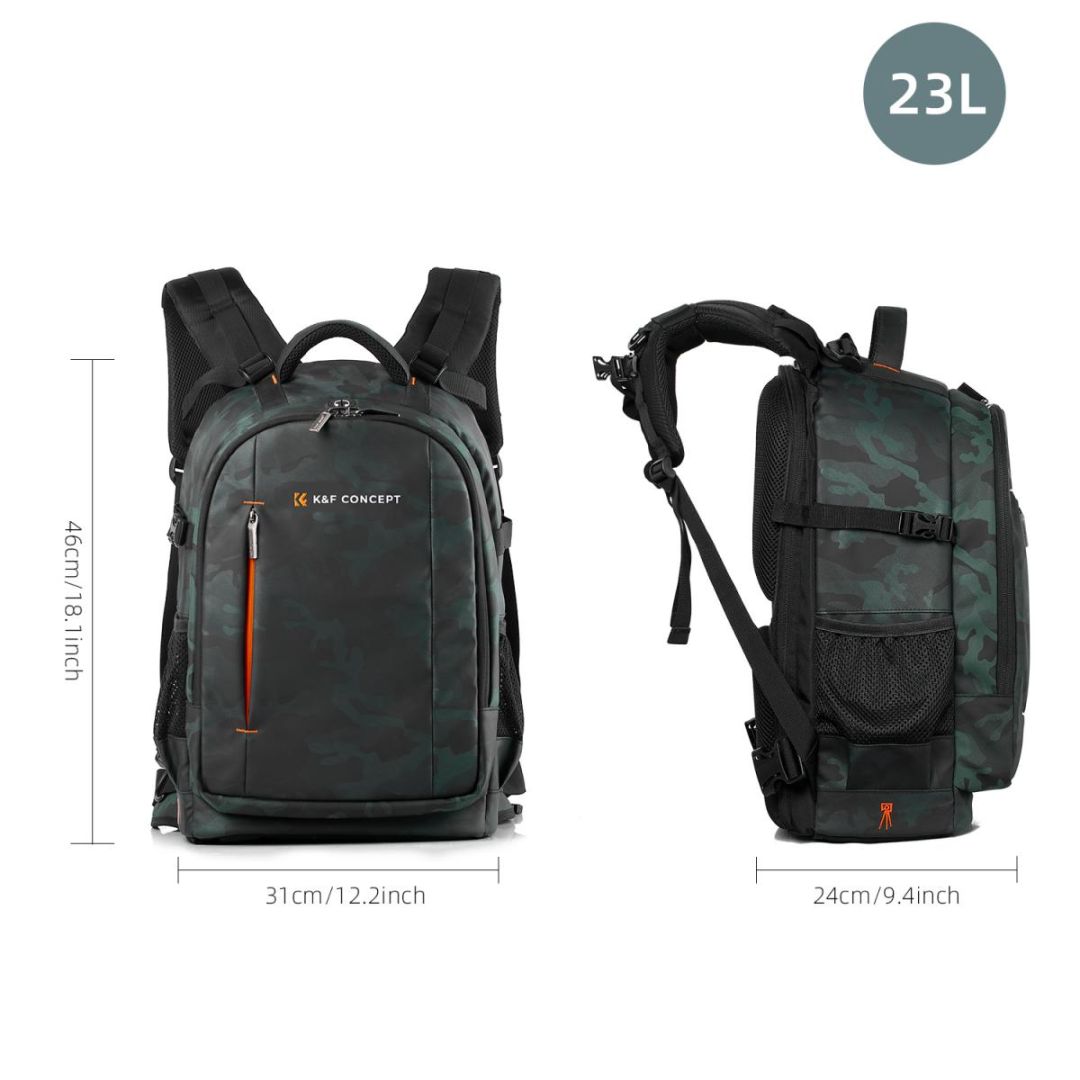 K&F Concept Multifunctional Large DSLR Camera Backpack 25L Patterned
