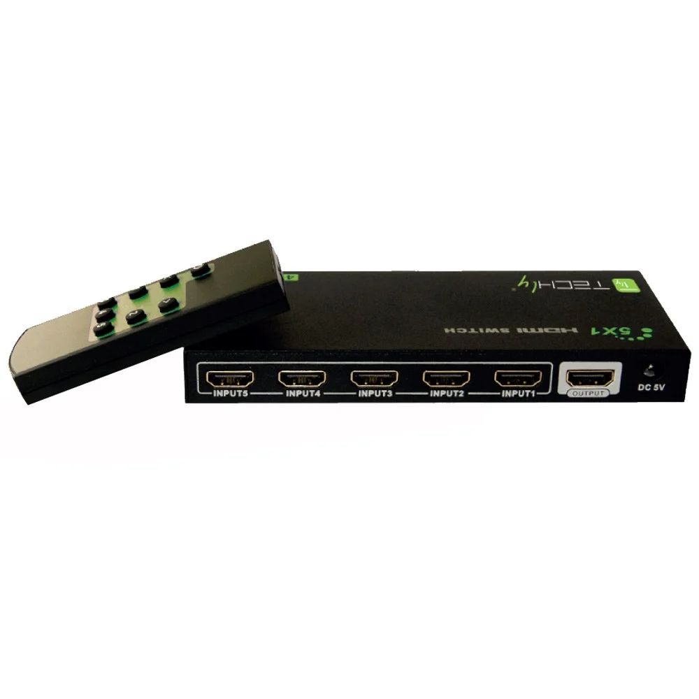 TECHLY  5 IN 1 OUT HDMI Switch with Remote Control
