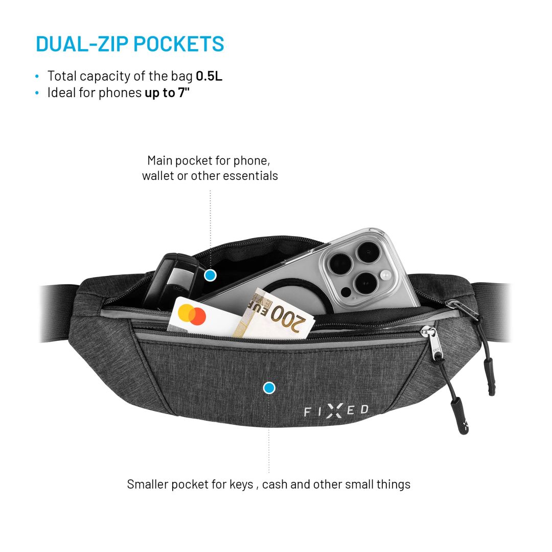 FIXED sportos övtáska, szürke