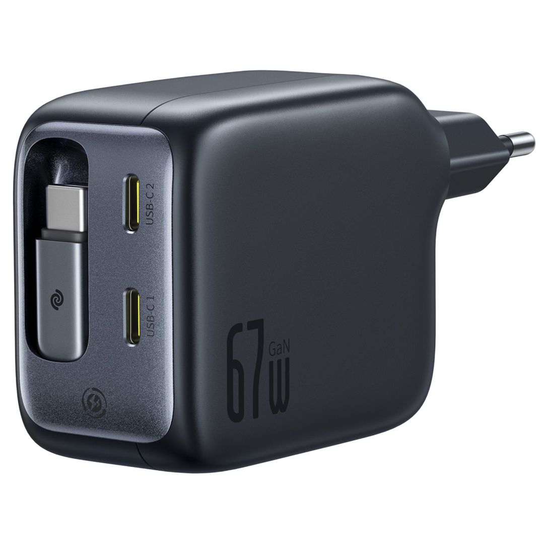 Baseus EnerCore CJ11 Charger Retractable 3C 67W EU Black