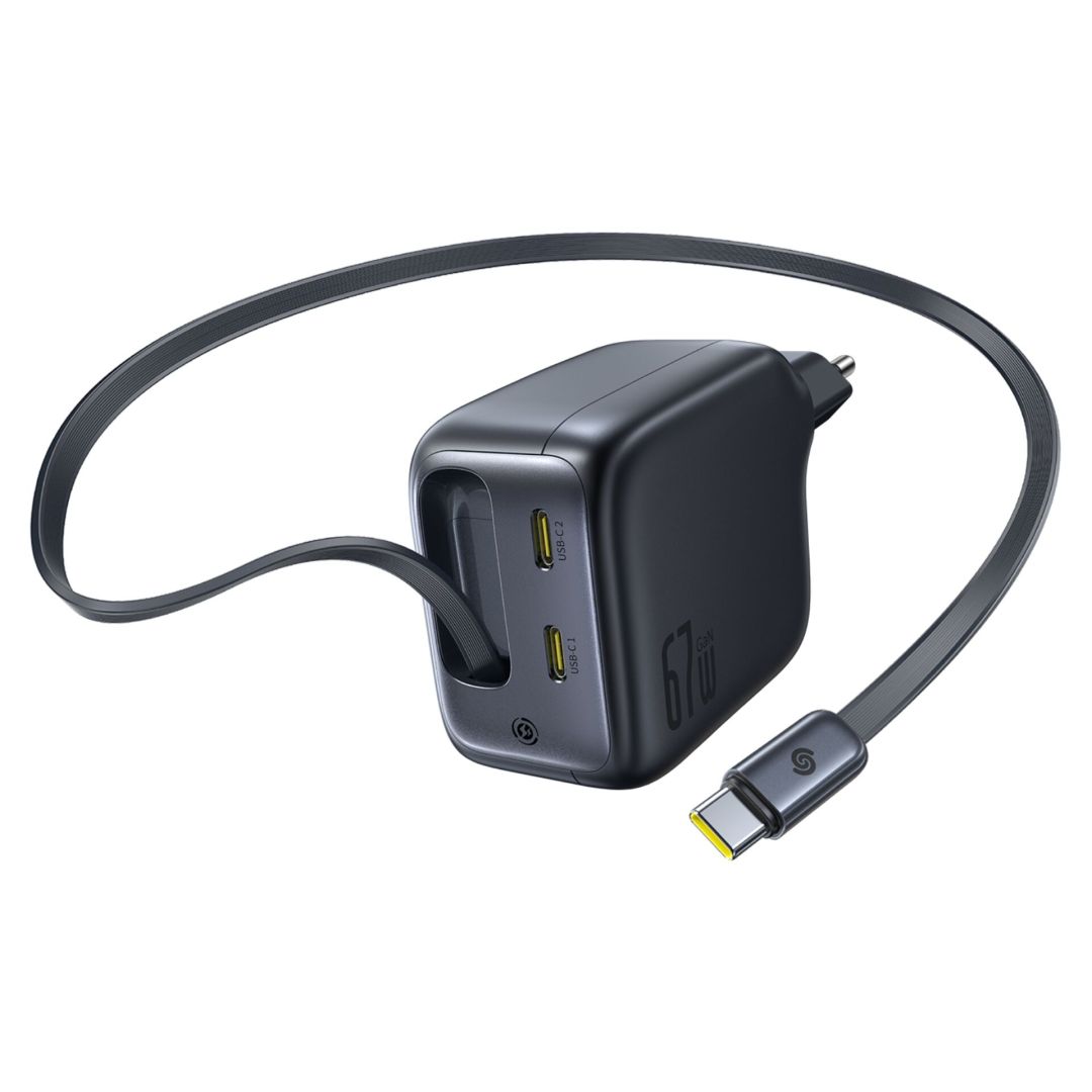 Baseus EnerCore CJ11 Charger Retractable 3C 67W EU Black
