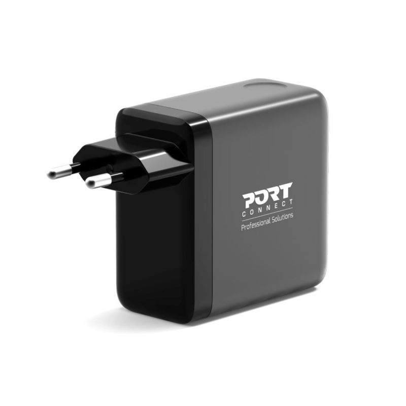 Port Designs GaN² wall charger 140W PD 3.1 OLED screen with 2M USB-C cable