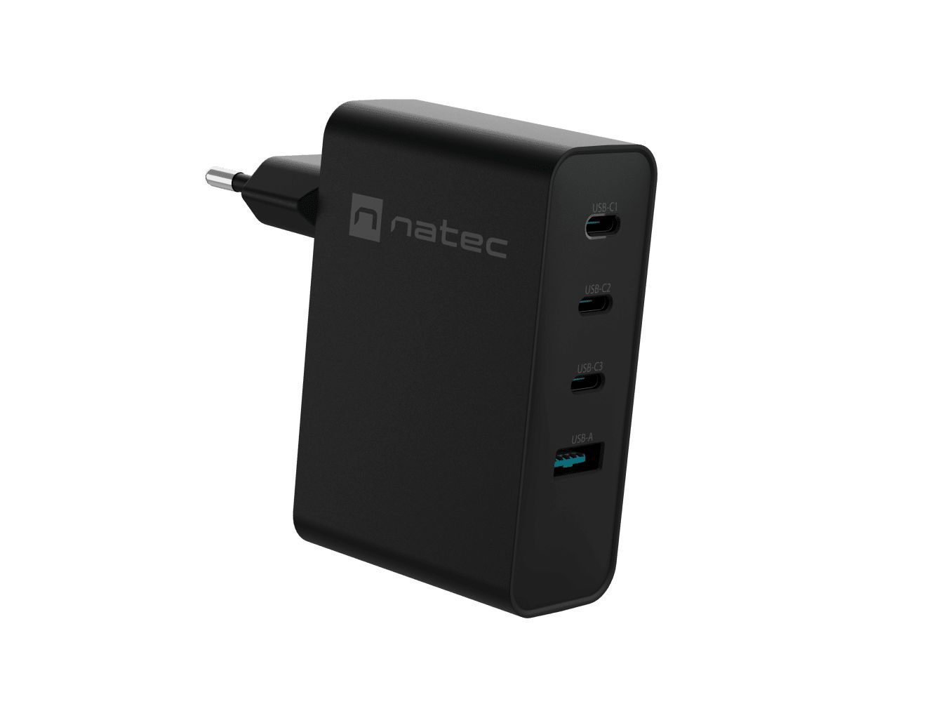natec Ribera Gan 4-port Wall Charger Black