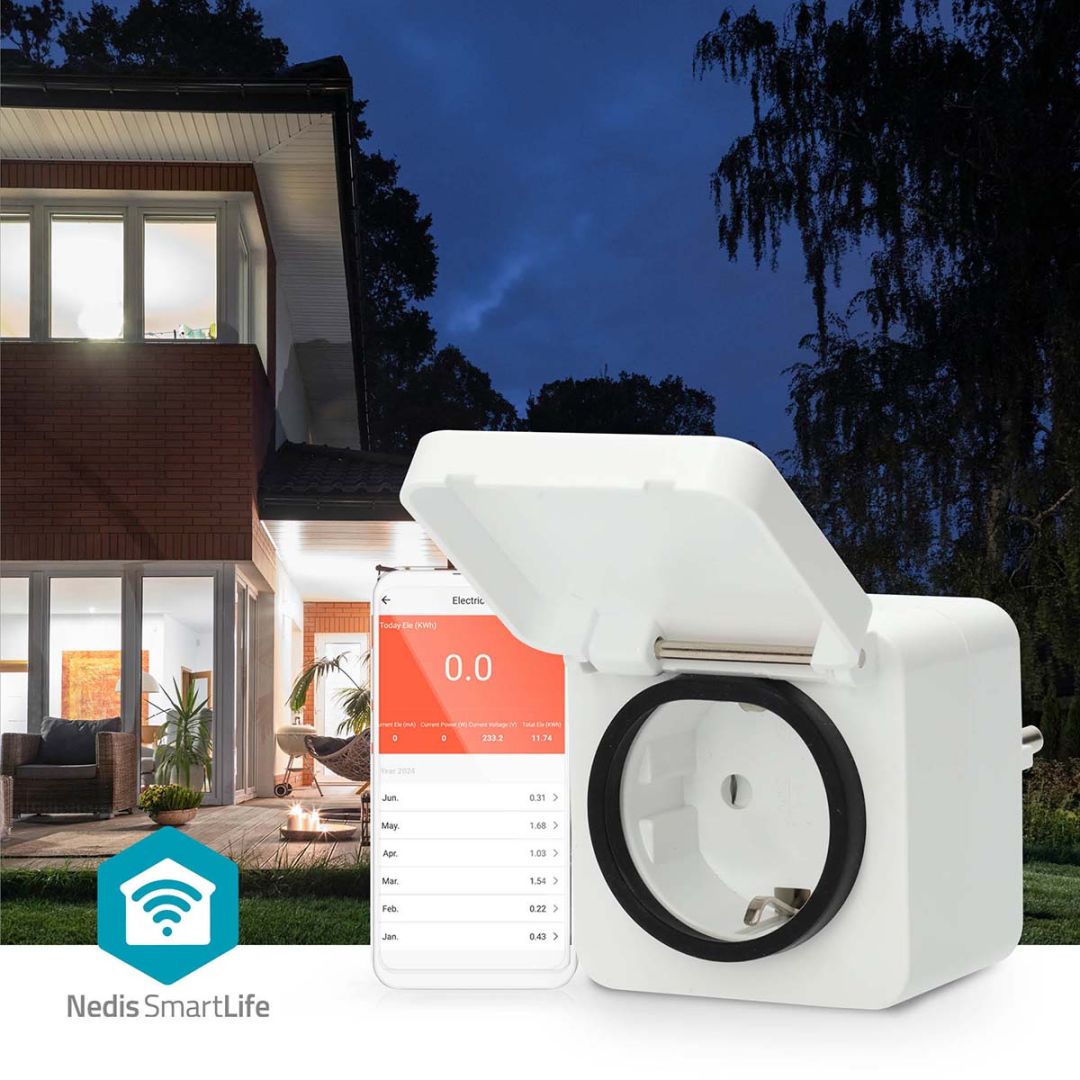 Nedis SmartLife Smart Plug IP44 3680W White