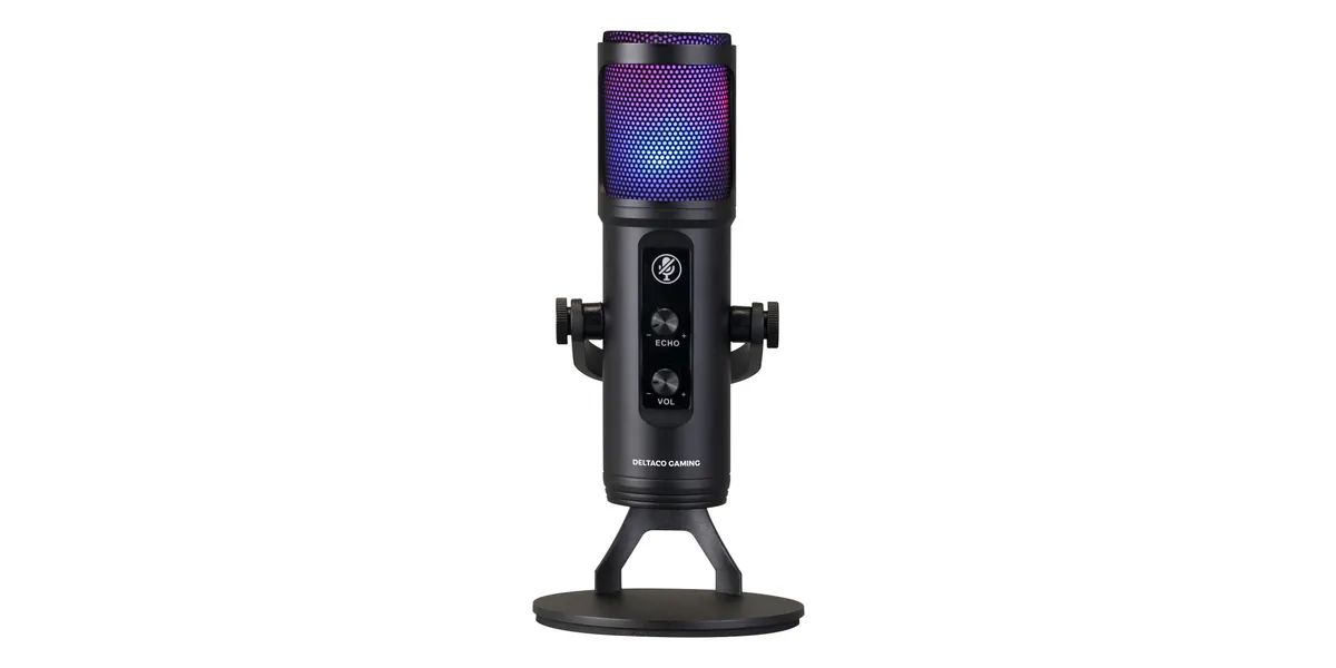 Deltaco RGB Streaming Microphone Black