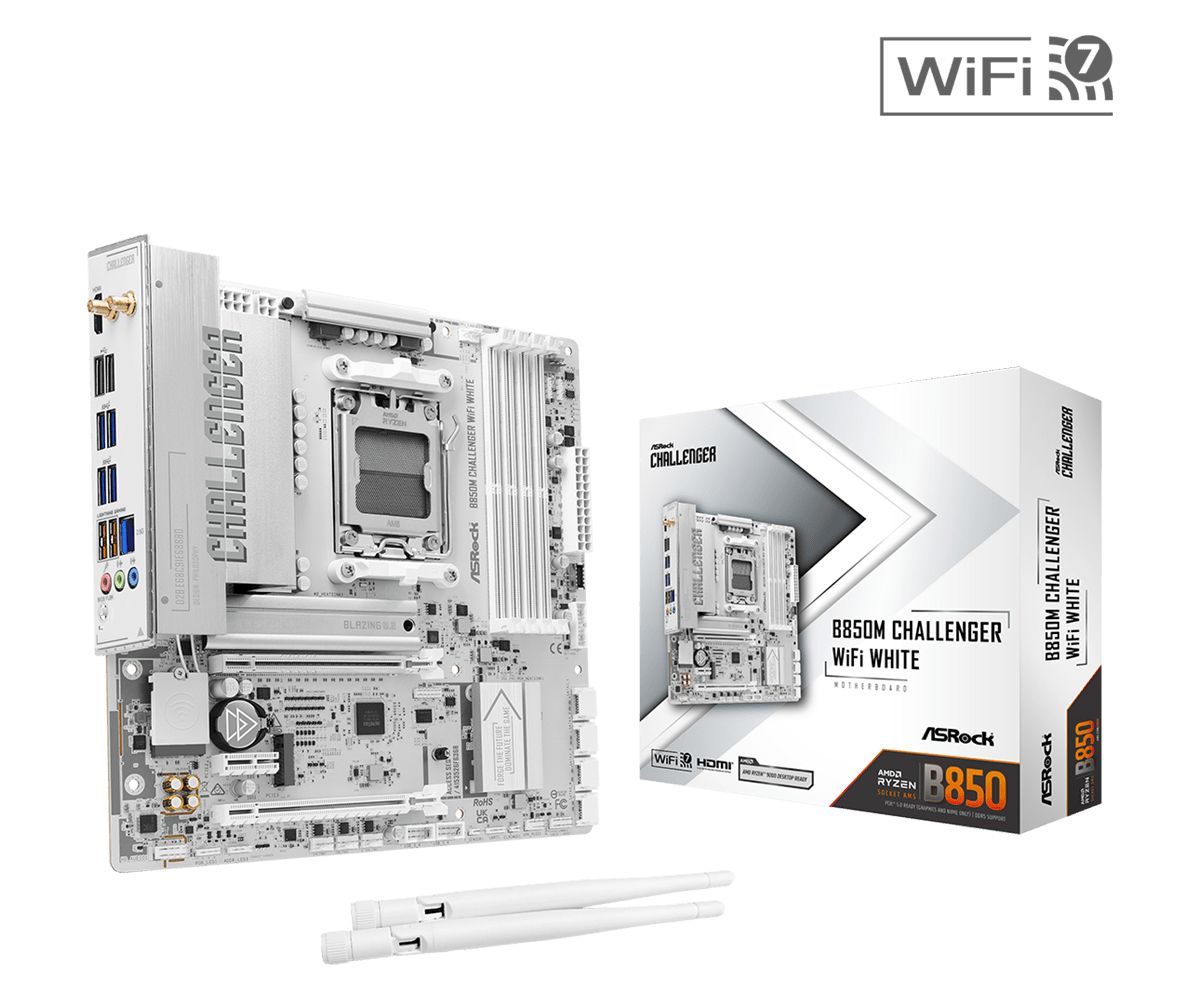 ASRock B850M CHALLENGER WIFI WHITE