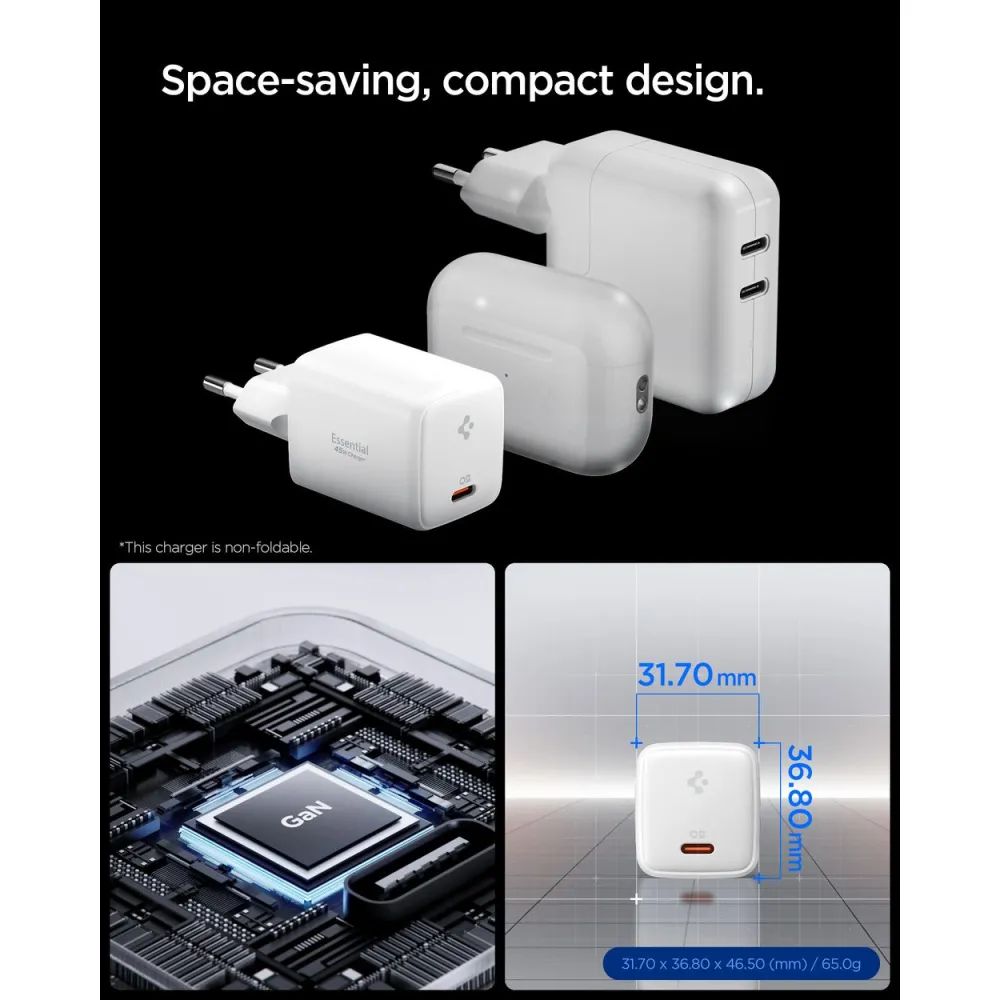 Spigen Essential 45W Wall Charger White