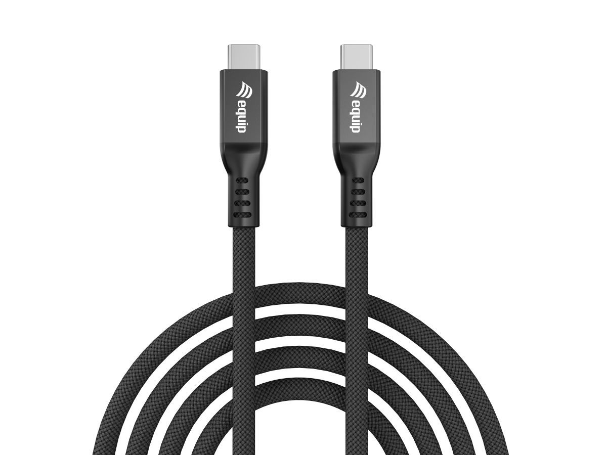 EQuip USB4 Cable USB-C Male to USB-C Male 1.2m 80Gbps PD 3.1 240W 8K/60Hz Thunderbolt 3/4 Compatible Black