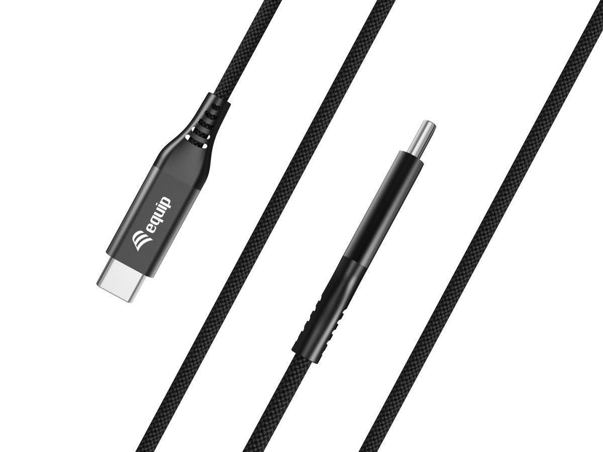 EQuip USB4 Ultra Slim Cable USB-C Male to USB-C Male 1.2m 40Gbps PD 3.1 240W 8K/60Hz Thunderbolt 3/4 Compatible Black