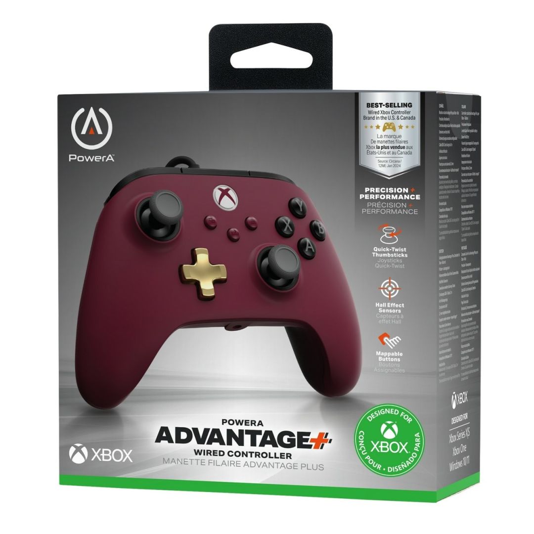 PowerA Advantage Plus Wired Controller for Xbox Series X|S Celestial Burgundy