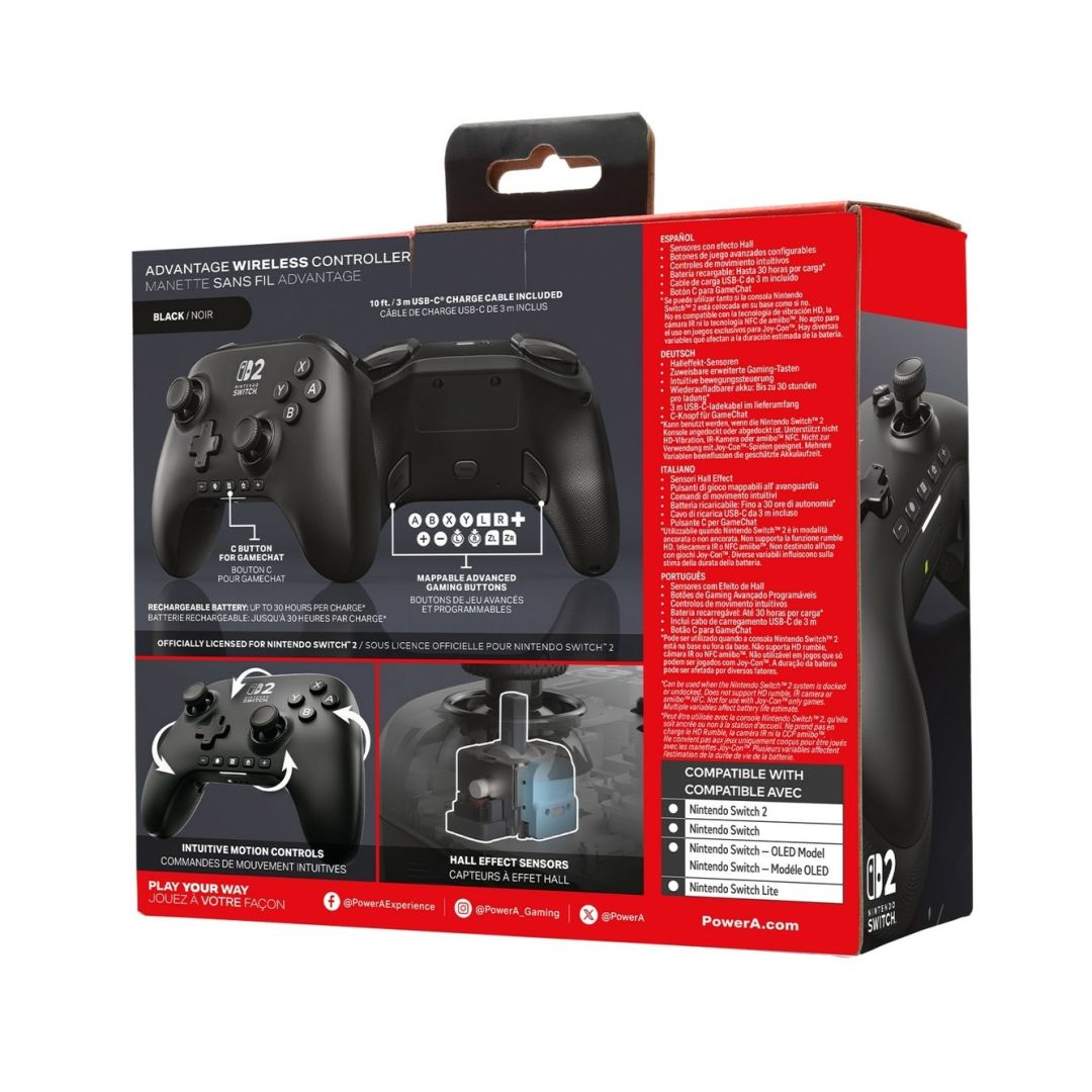 PowerA Advantage Wireless Controller for Nintendo Switch 2 Gamepad Black