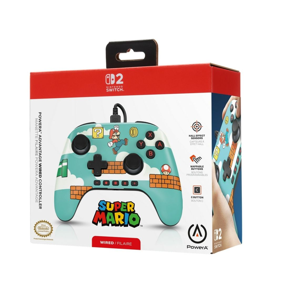 PowerA Advantage Wired Controller for Nintendo Switch 2 Gamepad Mario Time