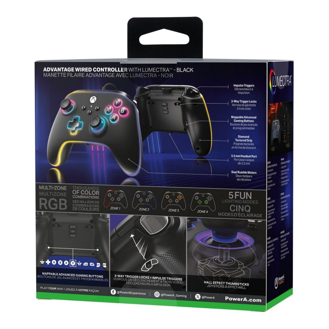 PowerA Advantage Wired Controller for Xbox Series X|S Gamepad Lumectra Black
