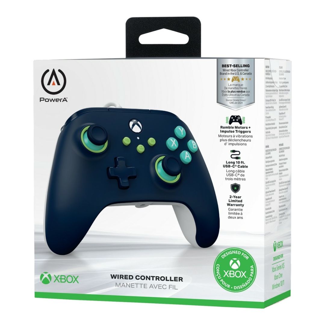 PowerA Advantage Wired Controller for Xbox Series X|S Gamepad Mariner Blue