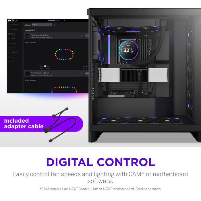 NZXT F120X 120mm Performance RGB Fan Black
