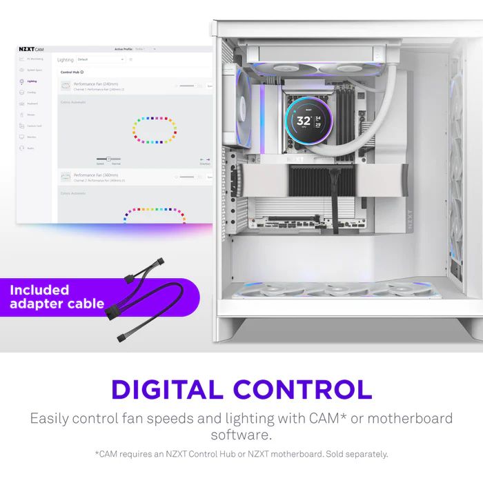 NZXT F120X 120mm Performance RGB Fan White