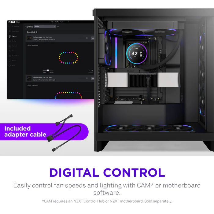 NZXT F140X 140mm Performance RGB Fan Black