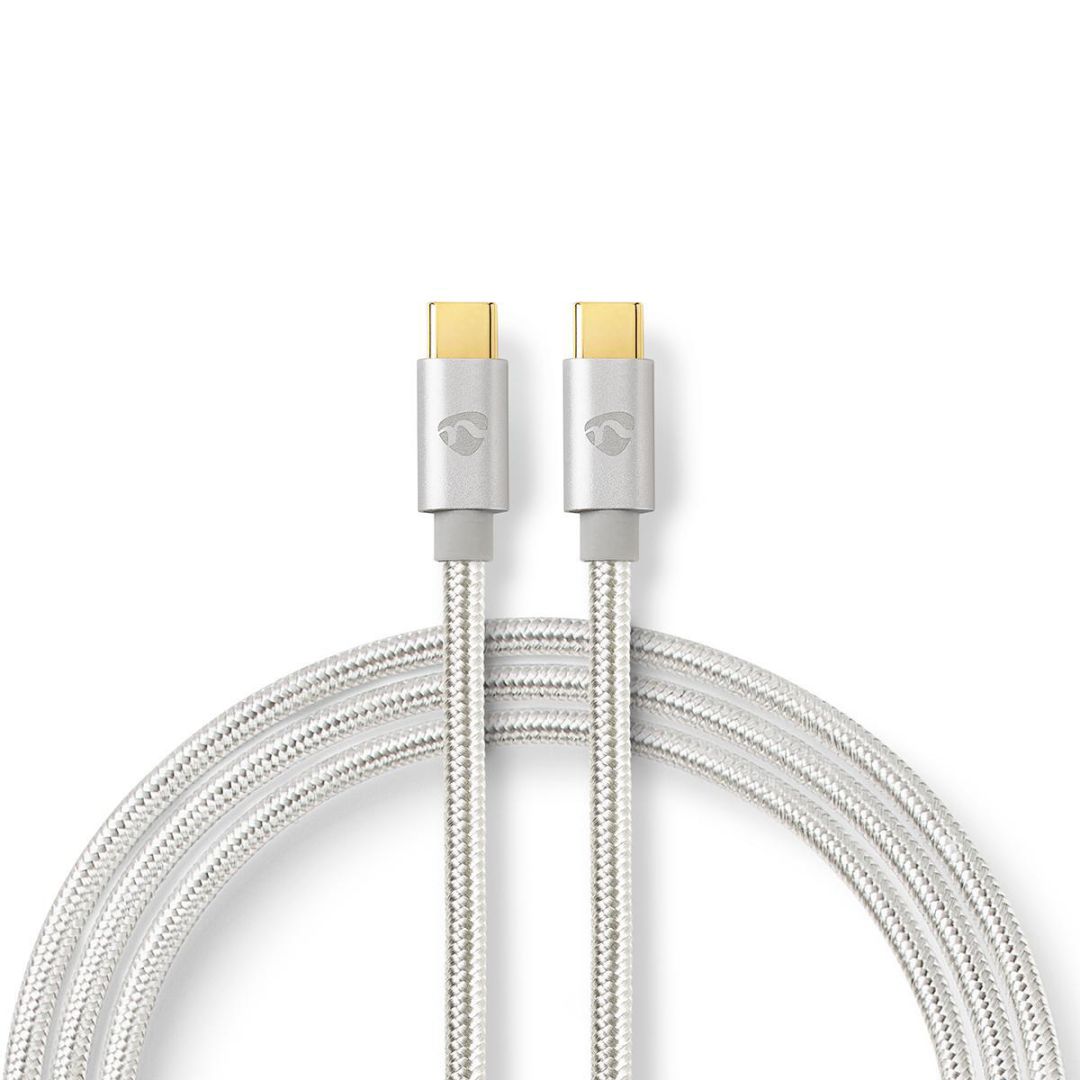Nedis USB 3.2 Gen 1 USB-C Male - USB-C Male 60W 4K60Hz 5 Gbps Gold Plated 1m Silver