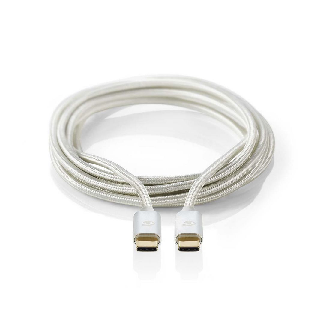 Nedis USB 3.2 Gen 1 USB-C Male - USB-C Male 60W 4K60Hz 5 Gbps Gold Plated 1m Silver