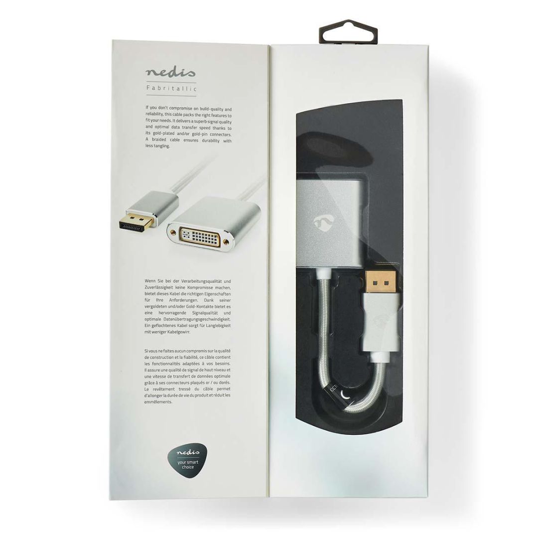 Nedis DisplayPort Male - DVI-D 24+1-Pin Female Gold Plated 0,20m Silver
