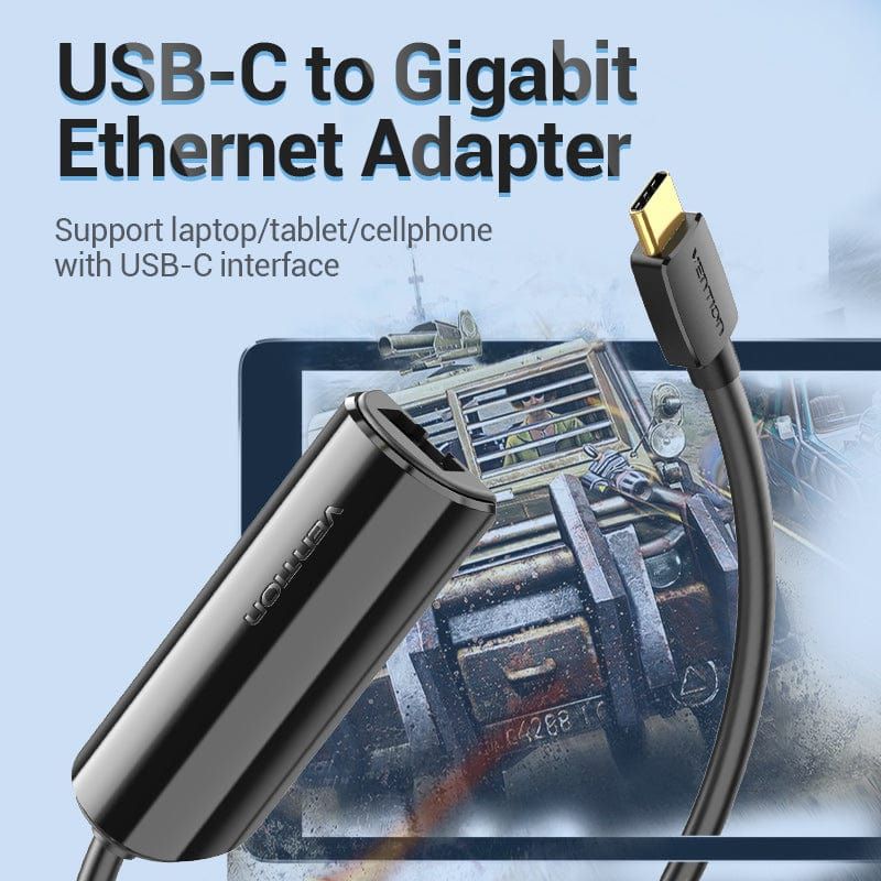 Vention USB-C to Gigabit Ethernet Adapter Black
